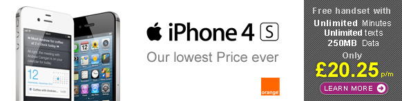 iPhone 4S free at only &pound;20.25 p/m