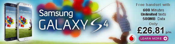 Order your Samsung Galaxy S4 now. Free from &pound;29.71per month